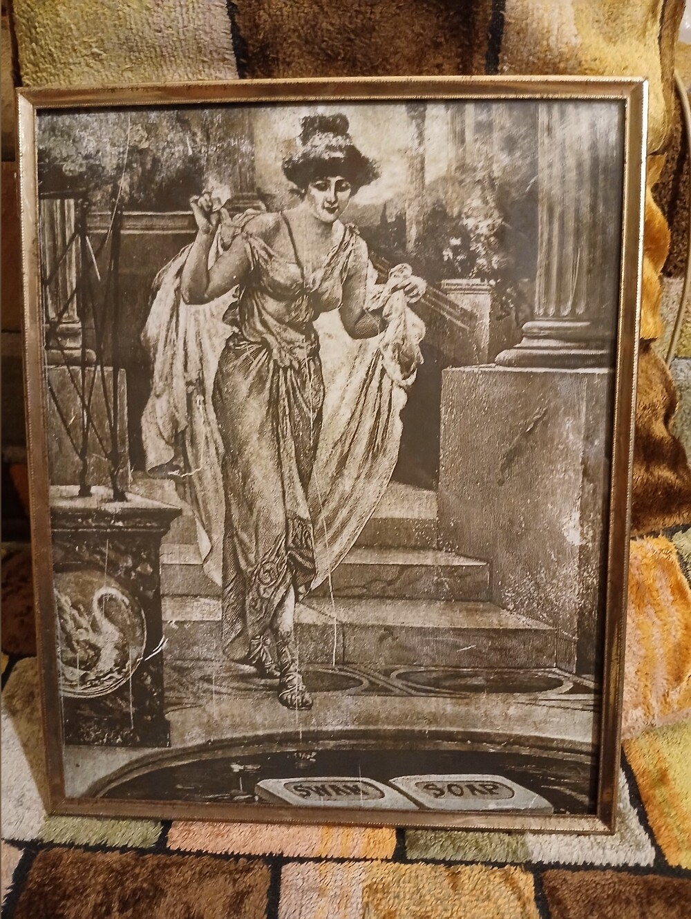 Vintage-Style Black and White Framed Home Art Print